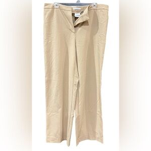 Villager Liz Claiborne Company Tan Wide-Leg Stretch Women’s Trousers/Pants sz 14